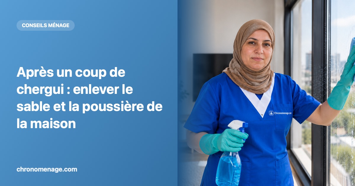 Apr&egrave;s un coup de chergui : enlever le sable et la poussi&egrave;re de la maison
