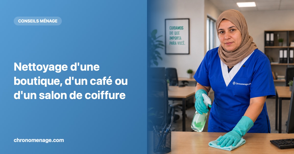 Nettoyage d'une boutique, d'un café ou d'un salon de coiffure